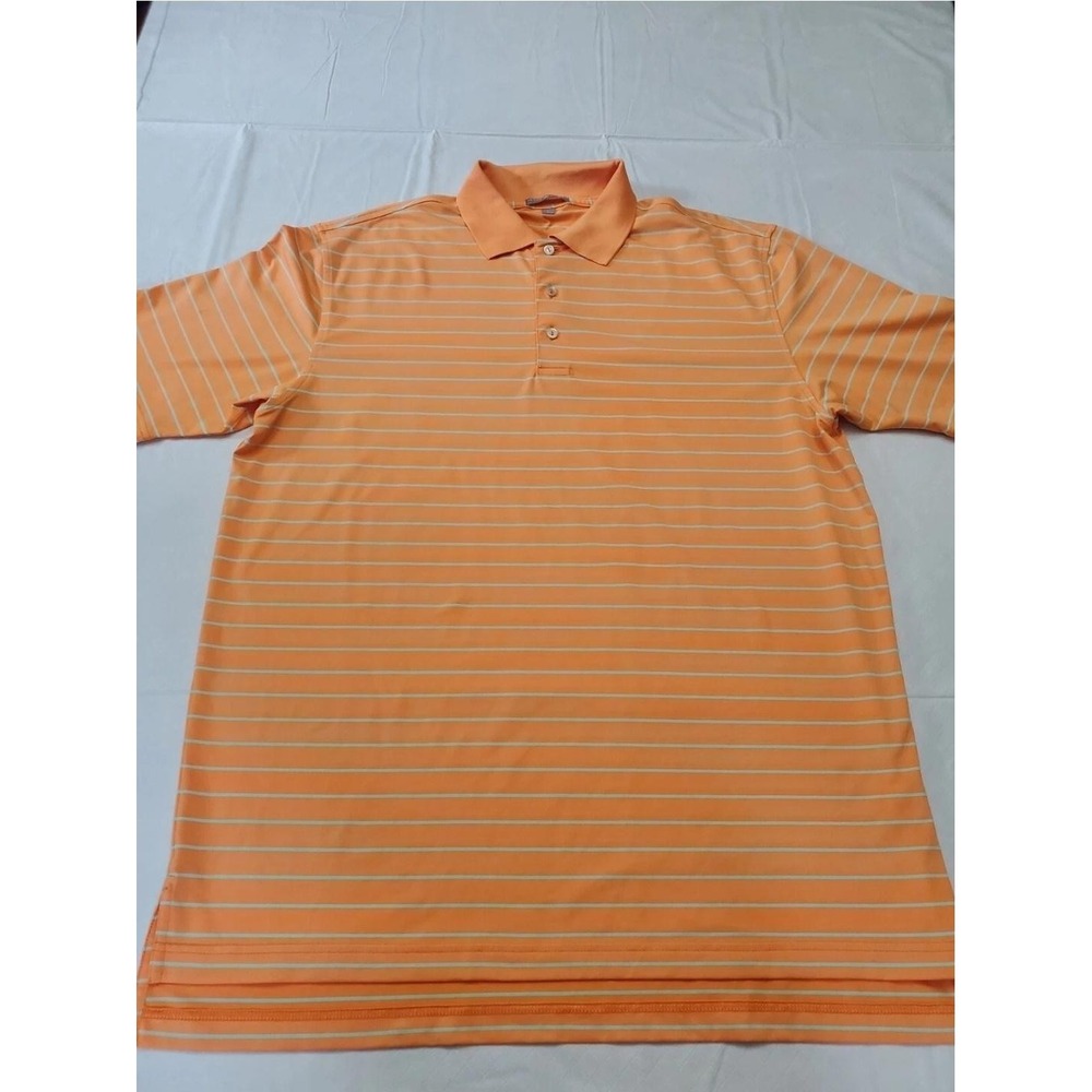Peter Millar Summer Comfort Polo Shirt Mens Large Orange Boca Rio Golf Club